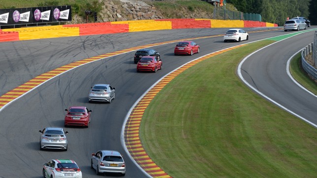 Owners and their cars on the circuit at Spa Owners and their cars on the circuit at Spa