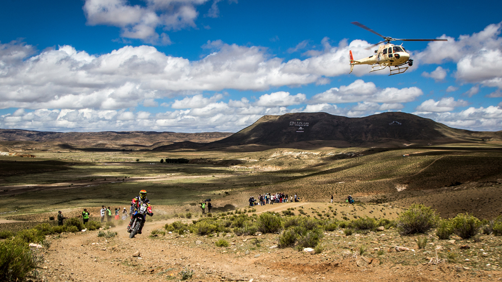 Helicopters over the Dakar rally