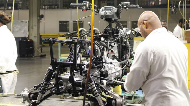 ATV engine ATV engine being inserted into the frame