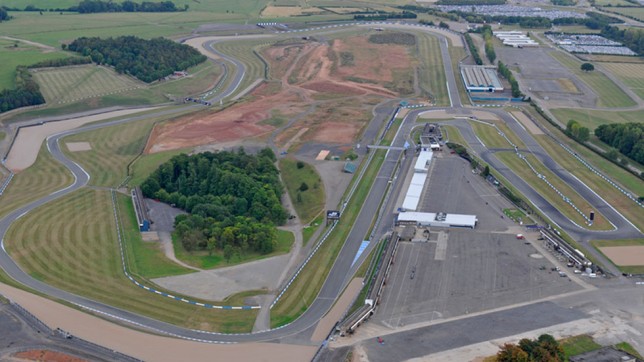 Aerial view of Donington Park racetrack
