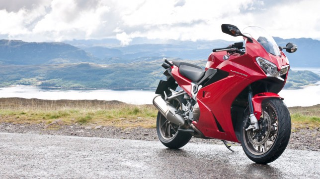 VFR motorcycle in the Scottish countryside VFR motorcycle in the Scottish countryside