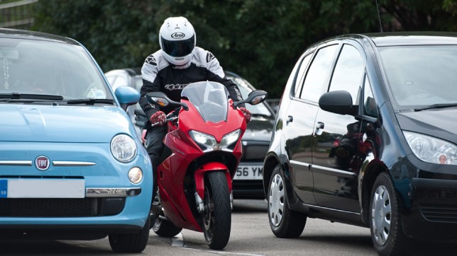 Honda's VFR800F in the city Honda's VFR800F in the city