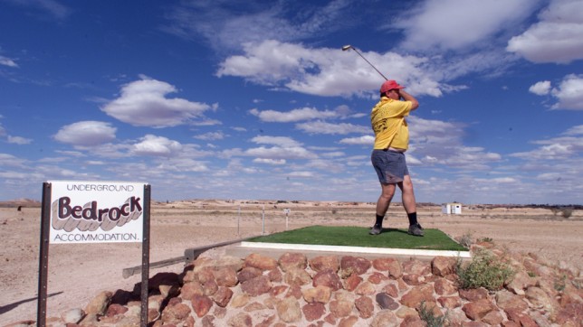 Golf Course in Coober Pedy Elevated tees on the Golf Course in Coober Pedy