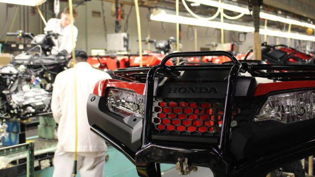 Plastic mouldings being made at the Honda ATV factory