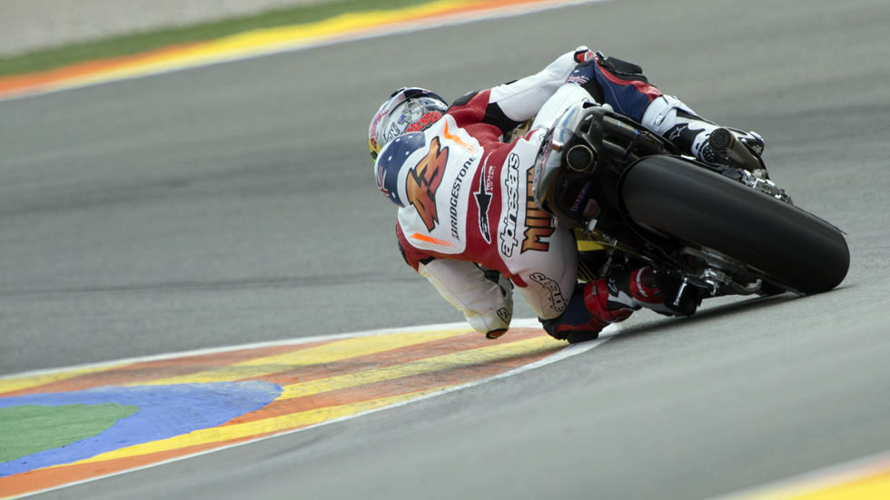 Jack Miller racing at the MotoGP Tests in Valencia