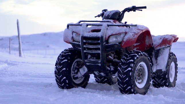 Honda ATV in snow in Iceland